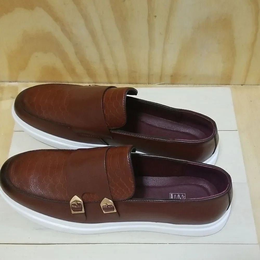 Men's Brown Loafers with Buckle Detail Men's size 13 EU 47